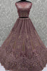 Majestic Mauve Multi-Thread Work Net Bridesmaid Lehenga Choli With Dupatta