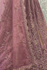 Majestic Mauve Multi-Thread Work Net Bridesmaid Lehenga Choli With Dupatta
