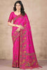 Attractive Rani Pink Zari Weaving Pashmina Silk Festival Wear Saree