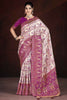 Lovable Purple Hand Work Motif Banarasi Silk Function Wear Saree