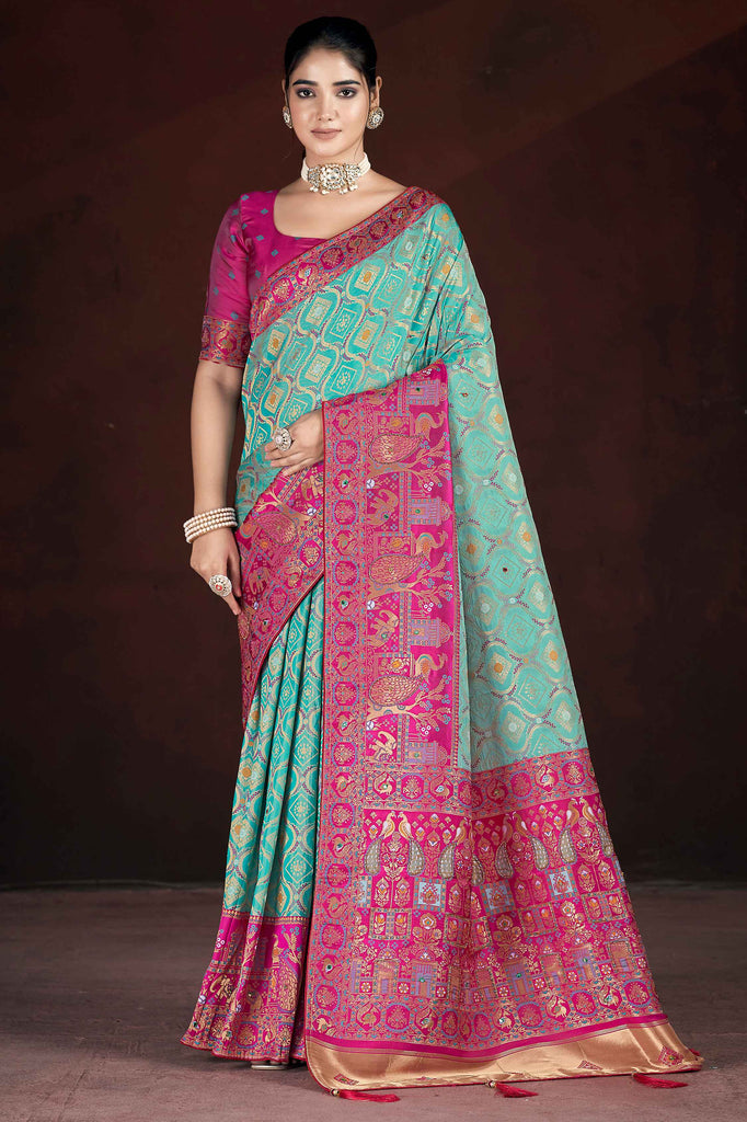 Enchanting Magenta Zari Weaving Banarasi Silk Function Wear Saree