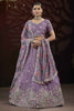 Dazzling Lilac Embroidered Net Bridesmaid Lehenga Choli With Dupatta