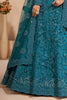 Attractive Teal Blue Stone Work Net Reception Wear Lehenga Choli