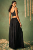 Incredible Black Chinon Party Wear Crop Top Palazzo With Shrug