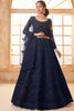 Fabulously Navy Blue Stone Work Net Wedding Wear Lehenga Choli