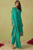 Glamorous Teal Green Sequins Organza Festival Wear Pant Suit