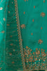 Glamorous Teal Green Sequins Organza Festival Wear Pant Suit