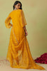 Fascinating Yellow Sequins Organza Haldi Wear Pant Suit With Dupatta