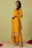 Fascinating Yellow Sequins Organza Haldi Wear Pant Suit With Dupatta