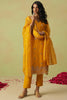 Fascinating Yellow Sequins Organza Haldi Wear Pant Suit With Dupatta