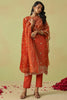 Beautiful Orange Sequins Organza Event Wear Pant Suit With Dupatta