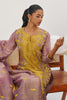 Beautiful Lilac Patch Work Organza Event Wear Straight Suit With Dupatta
