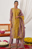Beautiful Lilac Patch Work Organza Event Wear Straight Suit With Dupatta