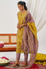 Beautiful Lilac Patch Work Organza Event Wear Straight Suit With Dupatta
