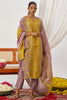 Beautiful Lilac Patch Work Organza Event Wear Straight Suit With Dupatta