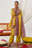 Elegant Yellow Mirror Work Organza Traditional Pant Suit With Dupatta