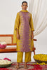 Elegant Yellow Mirror Work Organza Traditional Pant Suit With Dupatta