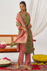 Superb Pink Patch Work Organza Festival Wear Straight Suit With Dupatta