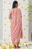 Stunning Peach Floral Embroidered Organza Silk Event Wear Pant Suit