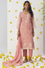 Stunning Peach Floral Embroidered Organza Silk Event Wear Pant Suit