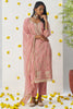 Stunning Peach Floral Embroidered Organza Silk Event Wear Pant Suit
