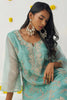 Lovable Pista Green Thread Embroidered Organza Silk Pant Suit