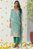 Lovable Pista Green Thread Embroidered Organza Silk Pant Suit