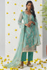 Lovable Pista Green Thread Embroidered Organza Silk Pant Suit