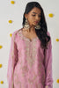 Dazzling Pink Thread Embroidered Organza Silk Wedding Wear Pant Suit