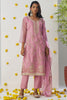 Dazzling Pink Thread Embroidered Organza Silk Wedding Wear Pant Suit