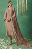 Glamorous Beige Embroidered Organza Traditional Pant Suit With Dupatta