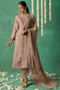 Glamorous Beige Embroidered Organza Traditional Pant Suit With Dupatta