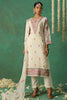 Lovely Off-White Embroidered Organza Pant Suit With Dupatta