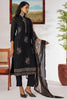 Delightful Black Embroidered Organza Traditional Straight Suit with Dupatta