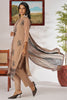 Outstanding Brown Thread Embroidered Organza Eid Special Pant Suit