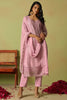 Lovely Pink Embroidered Organza Traditional Pant Suit With Dupatta