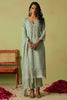 Surprising Pista-Green Embroidered Organza Pant Suit With Dupatta
