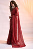Charming Red Sequins Georgette Party Wear Saree With Blouse
