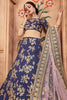 Incredible Navy Blue Dori Work Georgette Wedding Wear Lehenga Choli
