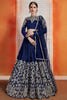 Outstanding Navy Blue Zari Work Art Silk Wedding Wear Lehenga Choli
