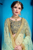 Fantastic Sky-Blue Thread Work Net Engagement Wear Lehenga Choli