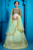 Fantastic Sky-Blue Thread Work Net Engagement Wear Lehenga Choli