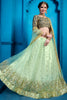 Fantastic Sky-Blue Thread Work Net Engagement Wear Lehenga Choli