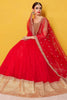 Adorable Red Sequins Art Silk Wedding Lehenga Choli With Dupatta