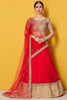 Adorable Red Sequins Art Silk Wedding Lehenga Choli With Dupatta