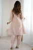 Incredible Peach Embroidered Organza Festive Wear Kurti With Dhoti Pants
