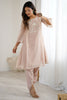 Incredible Peach Embroidered Organza Festive Wear Kurti With Dhoti Pants