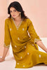 Adorable Mustard Yellow Embroidered Chinon Haldi Wear Pant Suit