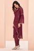 Ravishing Maroon Embroidered Organza Function Wear Pant Suit