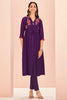 Captivating Purple Embroidered Chinon Event Wear Pant Suit